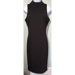 Metaphor Womens Black Textured Midi Bodycon Dress Size 6 Formal Cocktail LBD